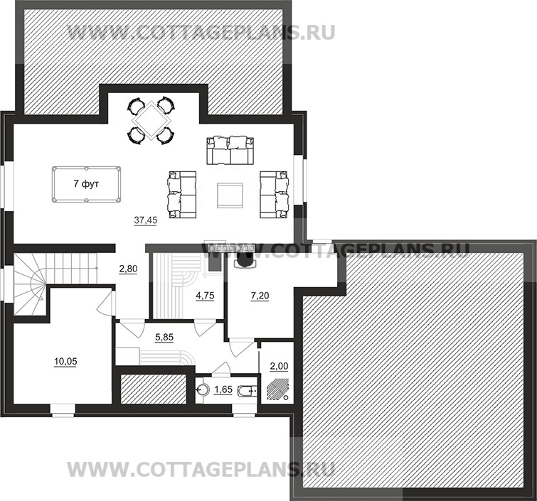 Поэтажные планы проект дома 71-75 общ. площадь 264,25м2