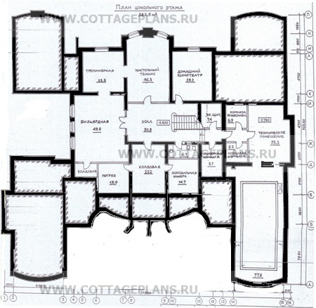 Поэтажные планы проект дома 47-38 общ. площадь 1187,7 м2