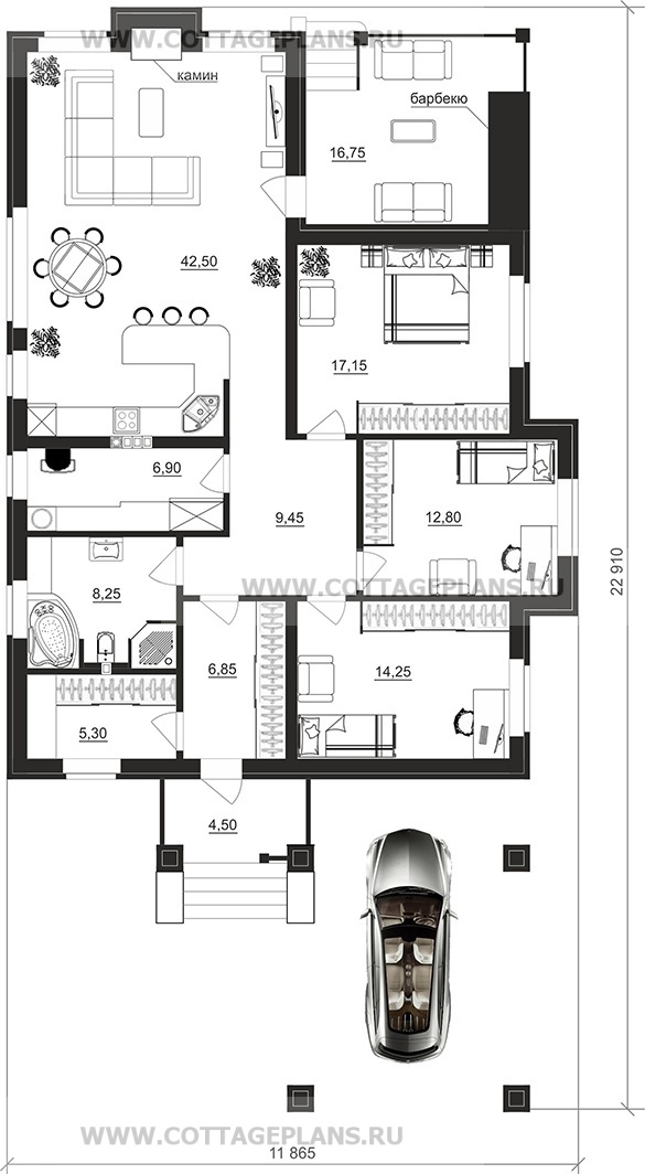 Поэтажные планы проект дома 700-19 общ. площадь 122,95 м2