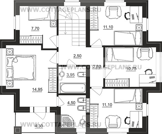 Поэтажные планы проект дома 71-70 общ. площадь 183,80 м2