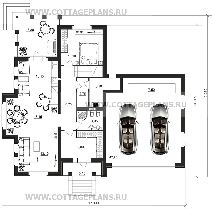 Поэтажные планы проект дома 77-55 общ. площадь 222,60 м2