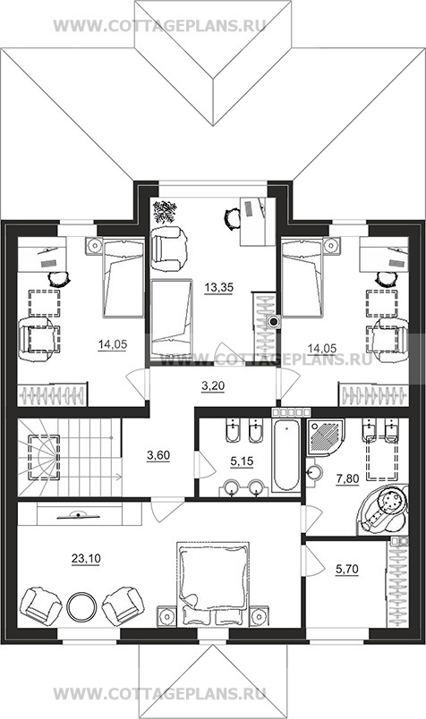 Поэтажные планы проект дома 77-83 общ. площадь 176,70 м2
