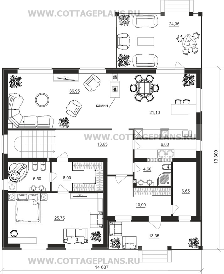 Поэтажные планы проект дома 20-65 общ. площадь 415,25 м2