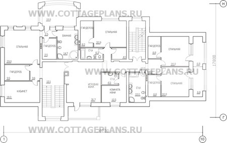 Поэтажные планы проект дома 47-71 общ. площадь 1040 м2