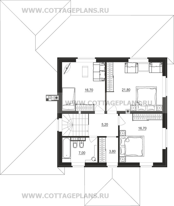 Поэтажные планы проект дома 21-67 общ. площадь 322,25 м2