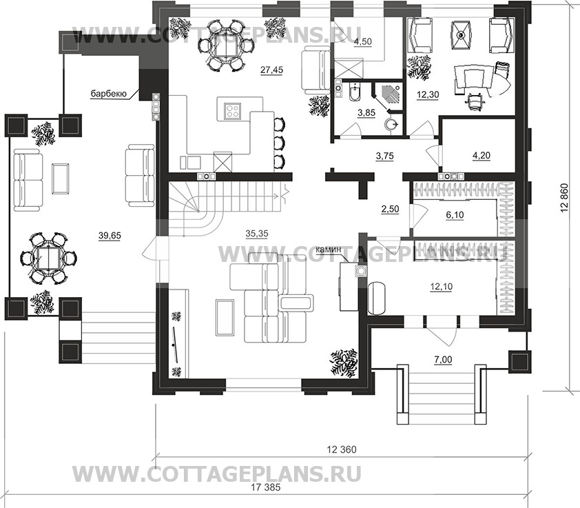 Поэтажные планы проект дома 205-36 общ. площадь 346,60 м2