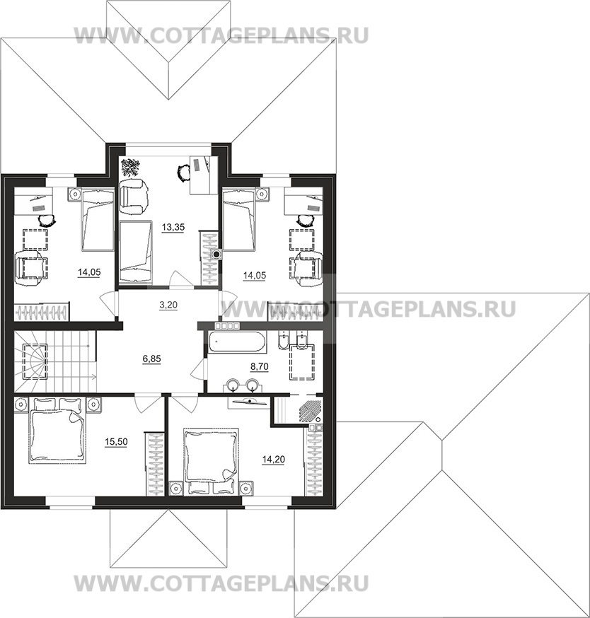 Поэтажные планы проект дома 77-92 общ. площадь 231,75 м2