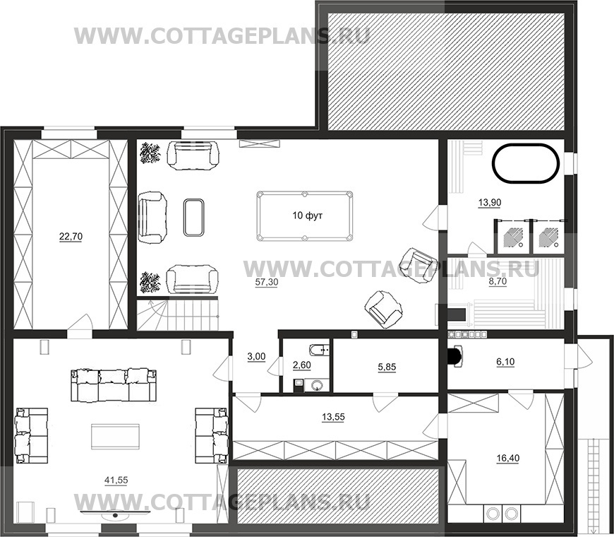 Поэтажные планы проект дома 101-59 общ. площадь 433,9 м2