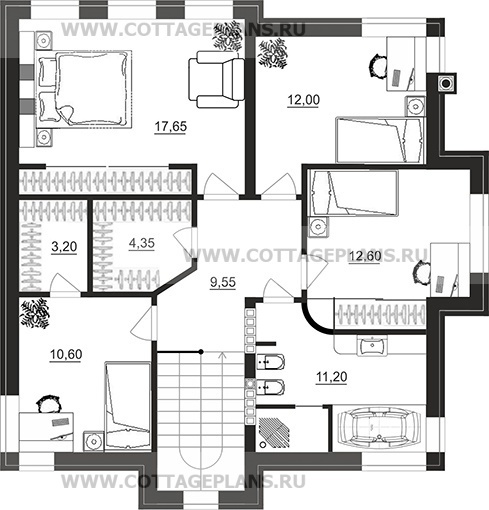 Поэтажные планы проект дома 205-55 общ. площадь 216,65 м2