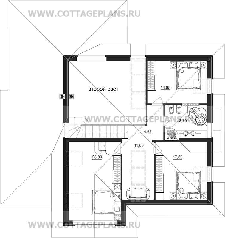 Поэтажные планы проект дома 95-72 общ. площадь 212,25 м2