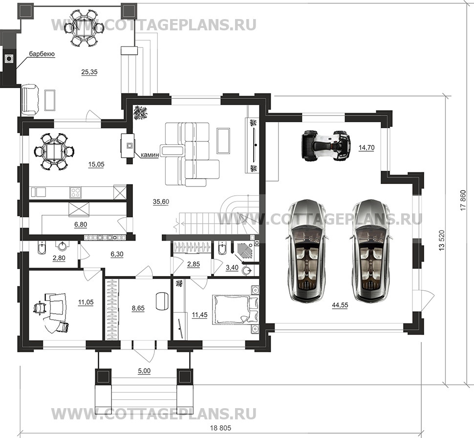 Поэтажные планы проект дома 205-29 общ. площадь 368,85 м2