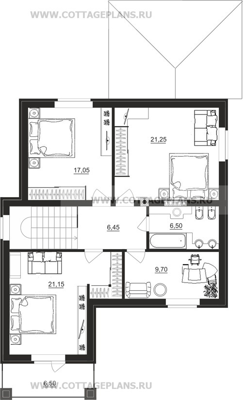 Поэтажные планы проект дома 13-55 общ. площадь 170,90 м2