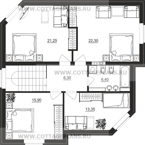 Поэтажные планы проект дома 88-41 общ. площадь 173,75 м2