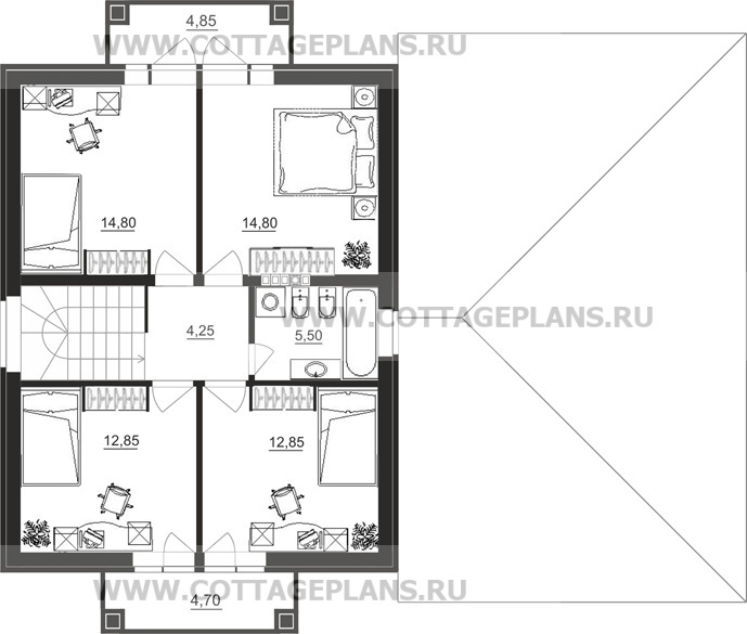 Поэтажные планы проект дома 15-60 общ. площадь 194,55 м2