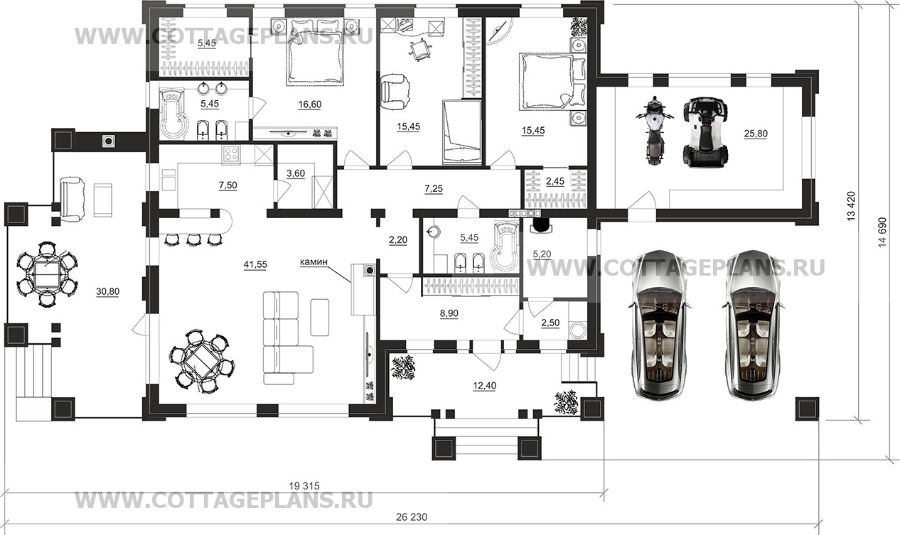 Поэтажные планы проект дома 90-69 общ. площадь 170,25 м2