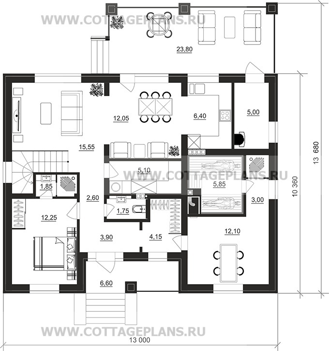 Поэтажные планы проект дома 206-95 общ. площадь 150,75м2