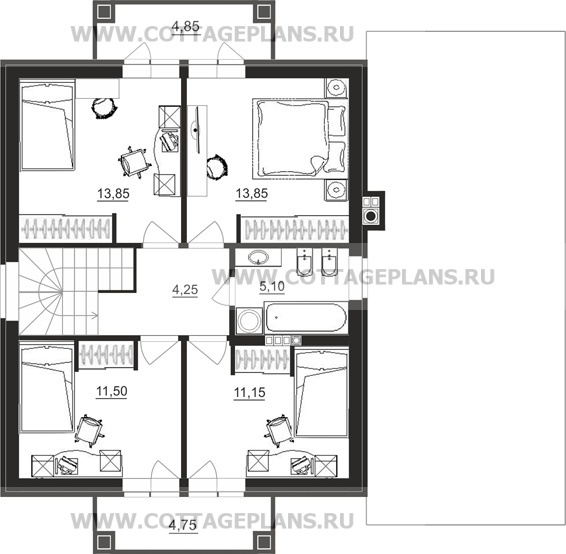 Поэтажные планы проект дома 15-76 общ. площадь 169,90 м2