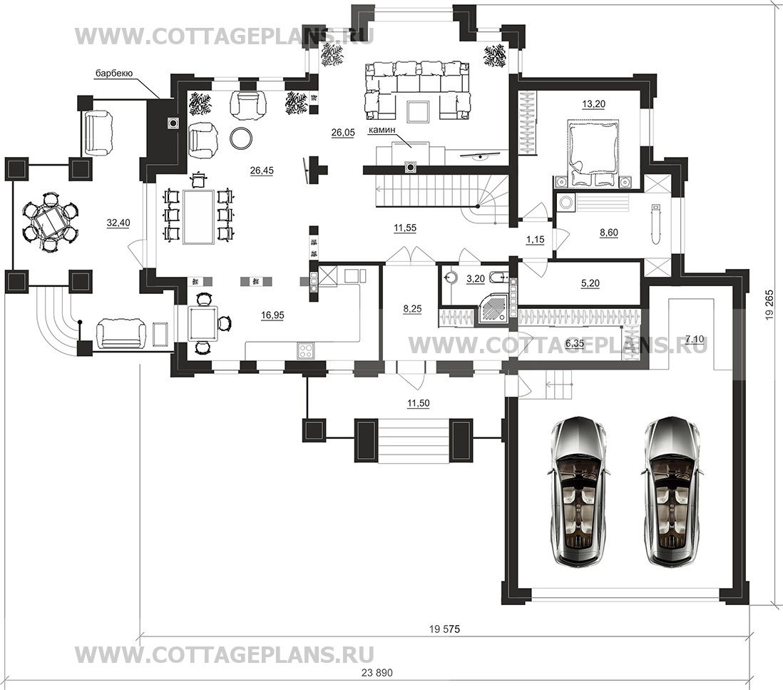 Поэтажные планы проект дома 201-33 общ. площадь 440,00 м2