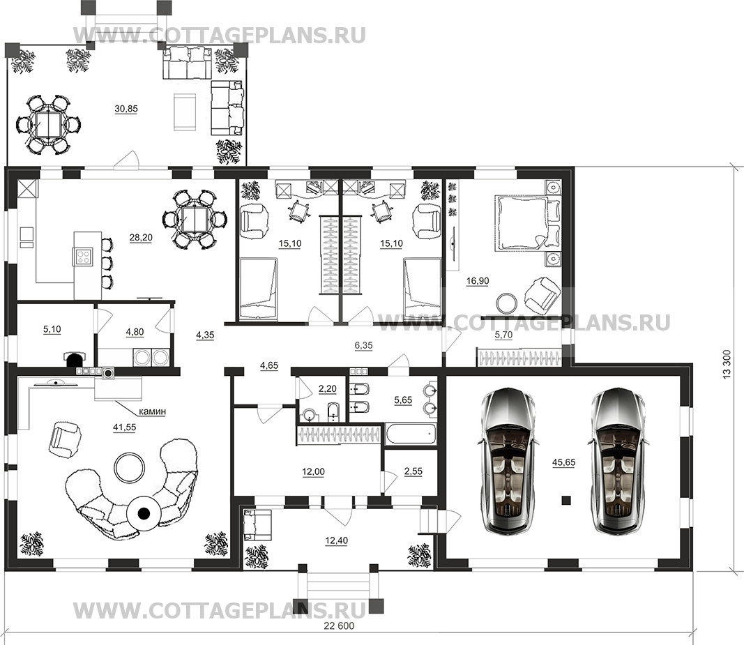 Поэтажные планы проект дома 07-12 общ. площадь 215,85 м2