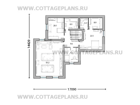 Поэтажные планы проект дома 47-92 общ. площадь 286,7 м2