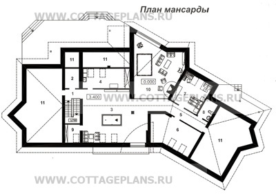Поэтажные планы проект дома 35-54 общ. площадь 519,7м2