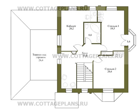 Поэтажные планы проект дома 51-18 общ. площадь 265,0м2