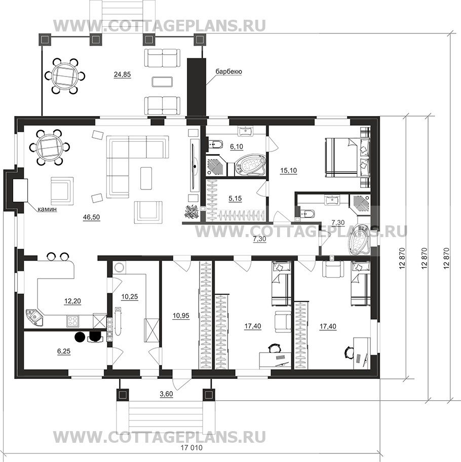 Поэтажные планы проект дома 700-68 общ. площадь 162,25 м2