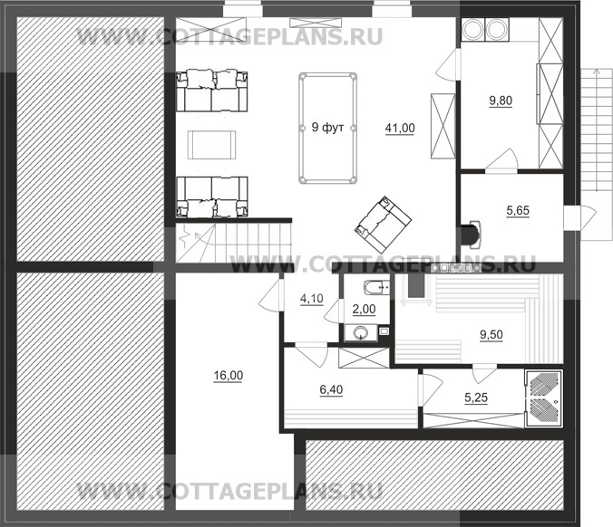 Поэтажные планы проект дома 22-55 общ. площадь 324,45 м2