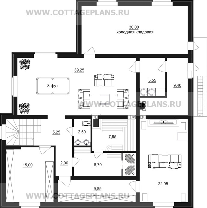 Поэтажные планы проект дома 84-03 общ. площадь 357,25 м2