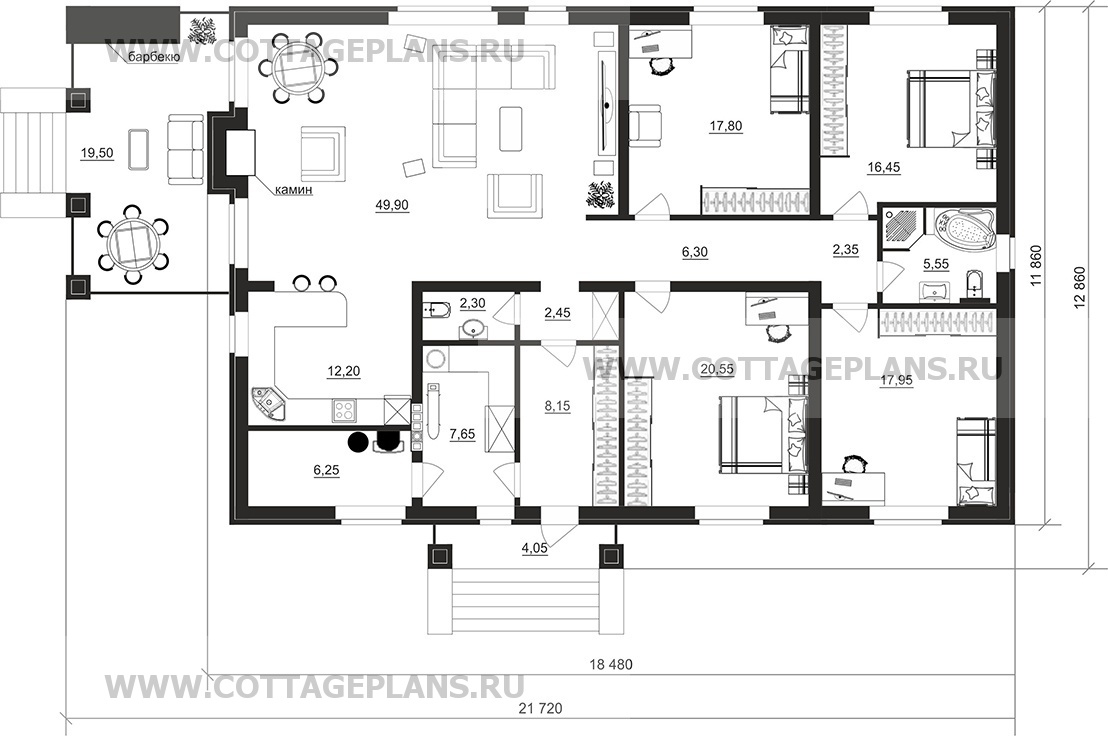 Поэтажные планы проект дома 702-32 общ. площадь 175,85 м2
