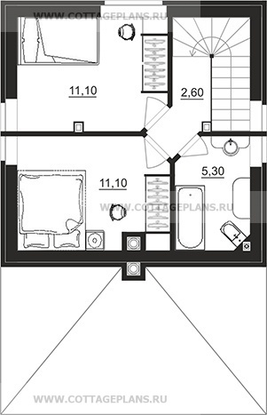 Поэтажные планы проект дома 74-01 общ. площадь 60,95 м2