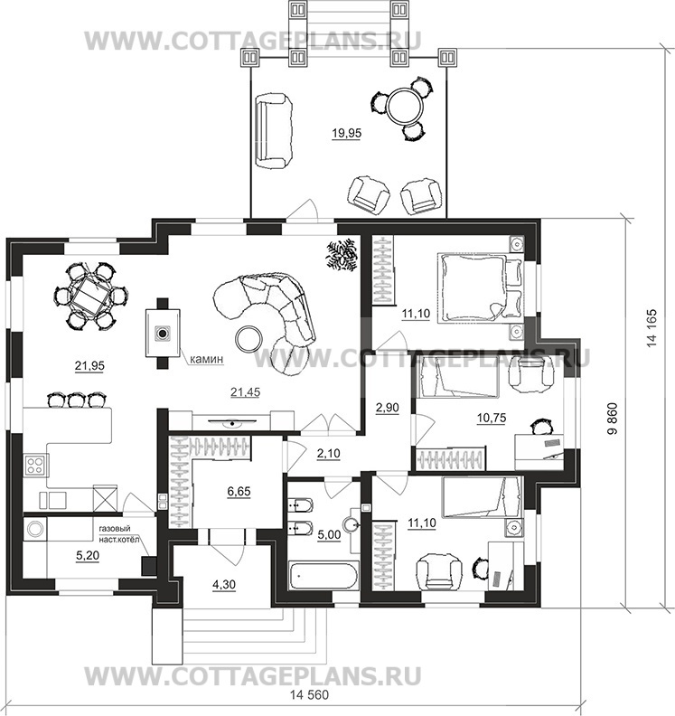 Поэтажные планы проект дома 07-51 общ. площадь 98,15 м2