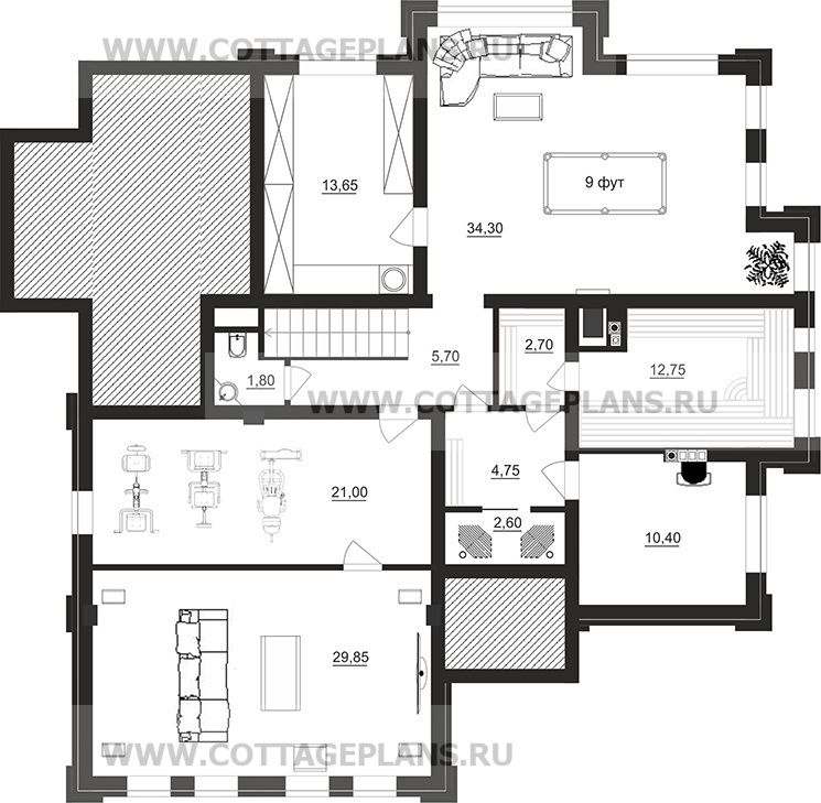 Поэтажные планы проект дома 103-07 общ. площадь 381,90 м2