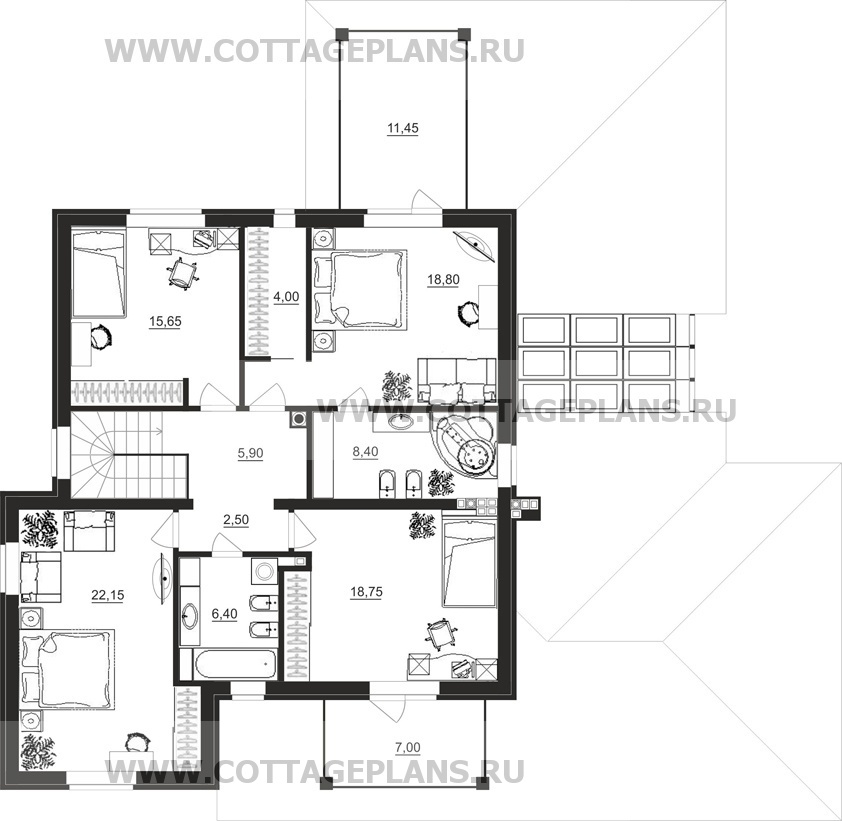 Поэтажные планы проект дома 22-69 общ. площадь 389,20 м2