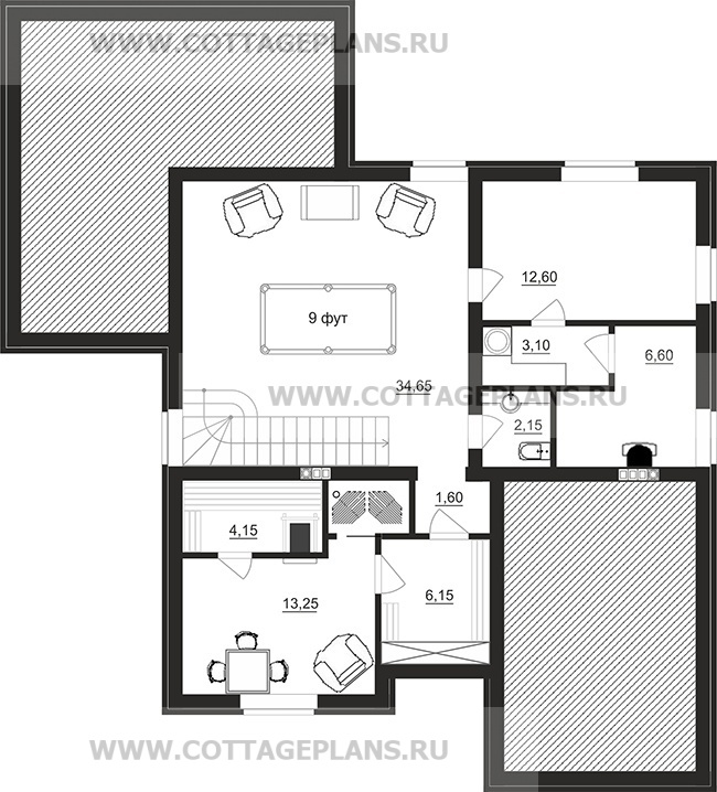 Поэтажные планы проект дома 96-23 общ. площадь 295,65 м2