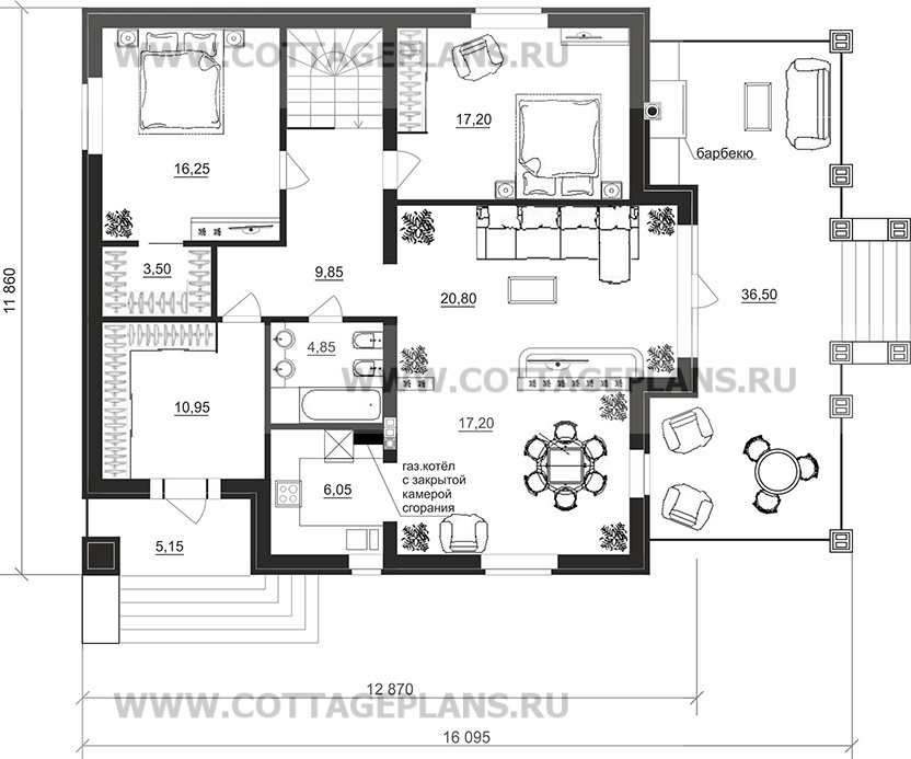 Поэтажные планы проект дома 91-36 общ. площадь 215,40 м2