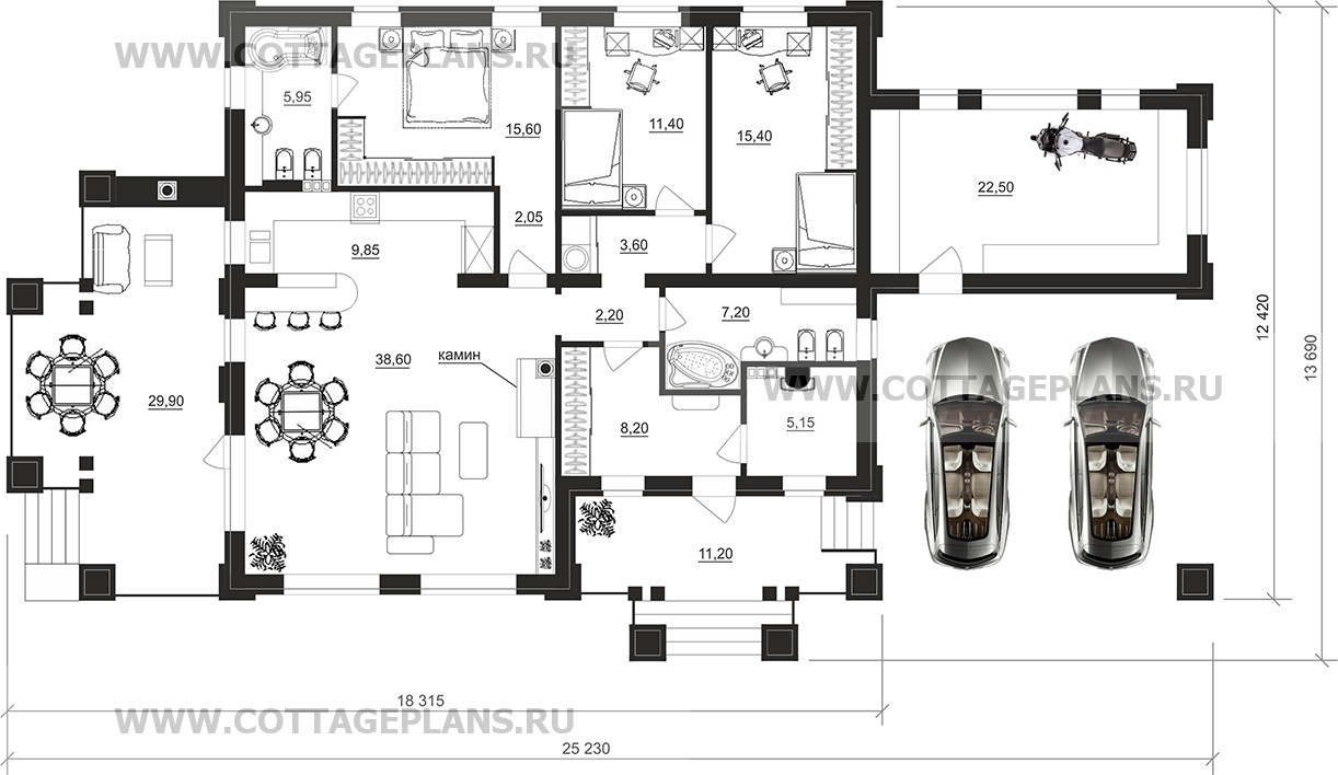 Поэтажные планы проект дома 07-68 общ. площадь 145,40 м2