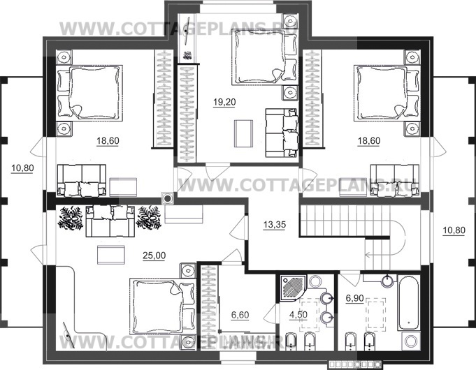 Поэтажные планы проект дома 15-24 общ. площадь 404,00 м2