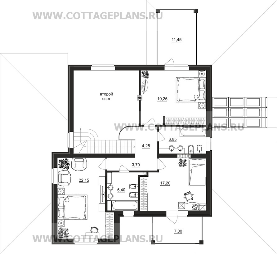 Поэтажные планы проект дома 77-37 общ. площадь 267,95 м2